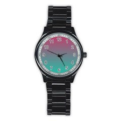 Teal Sangria Stainless Steel Round Watch by SpangleCustomWear