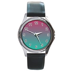 Teal Sangria Round Metal Watch by SpangleCustomWear