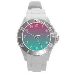 Teal Sangria Round Plastic Sport Watch (l) by SpangleCustomWear