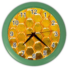 Hexagonal Windows Color Wall Clock by essentialimage365