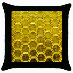 Hexagon Windows Throw Pillow Case (black) by essentialimage365