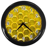 Hexagon Windows Wall Clock (Black) Front