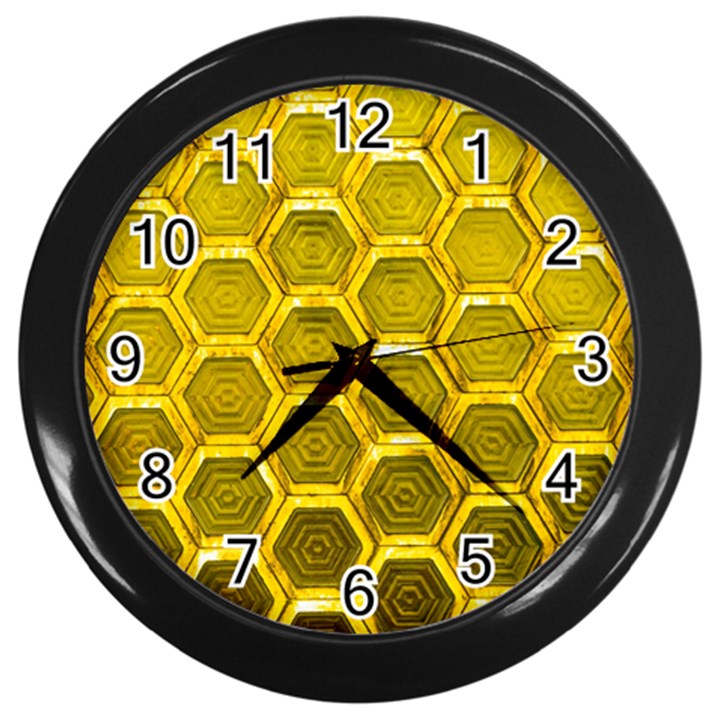 Hexagon Windows Wall Clock (Black)