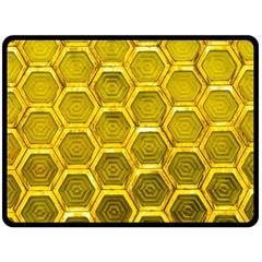 Hexagon Windows Fleece Blanket (large)  by essentialimage365