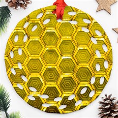 Hexagon Windows Ornament (round Filigree) by essentialimage365