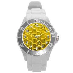 Hexagon Windows Round Plastic Sport Watch (l) by essentialimage365