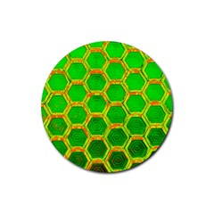 Hexagon Window Rubber Round Coaster (4 Pack)  by essentialimage365