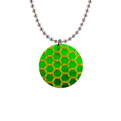 Hexagon Window 1  Button Necklace by essentialimage365