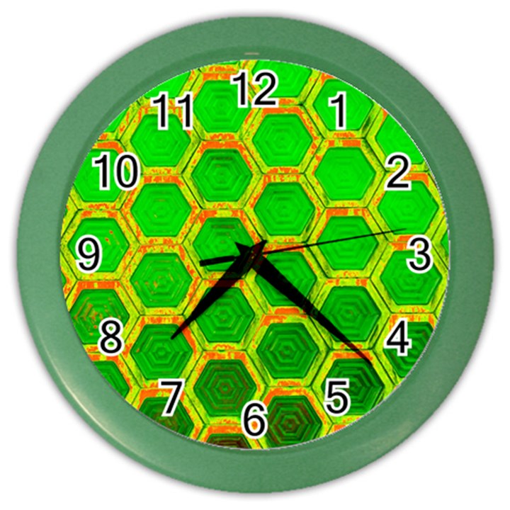 Hexagon Window Color Wall Clock