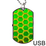 Hexagon Window Dog Tag USB Flash (One Side) Front