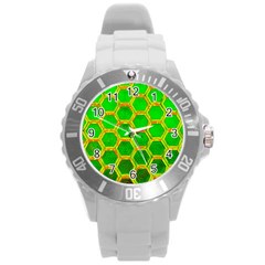 Hexagon Window Round Plastic Sport Watch (l) by essentialimage365