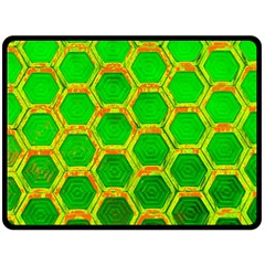 Hexagon Window Double Sided Fleece Blanket (large)  by essentialimage365