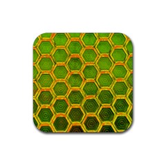 Hexagon Windows Rubber Coaster (square)  by essentialimage365