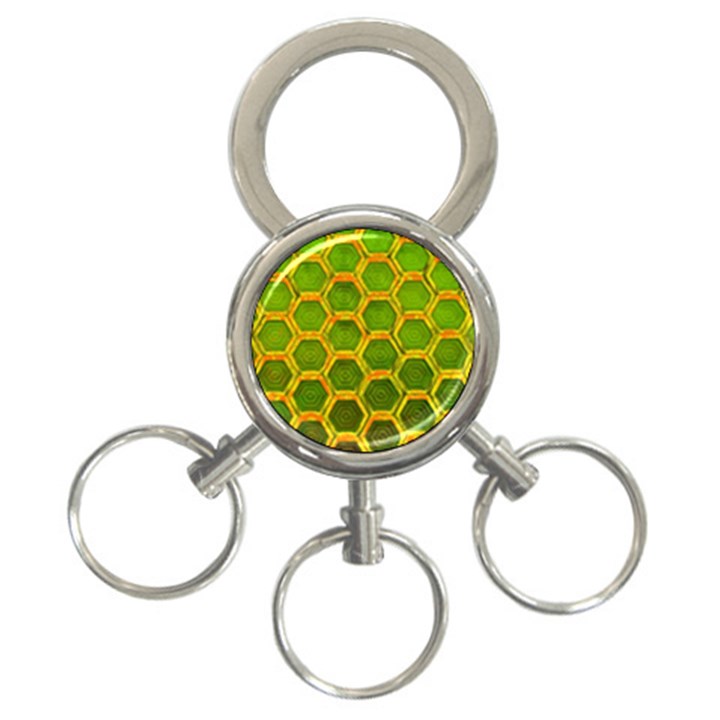 Hexagon Windows 3-Ring Key Chain