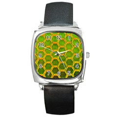 Hexagon Windows Square Metal Watch by essentialimage365