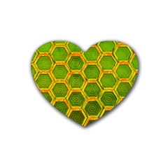 Hexagon Windows Rubber Coaster (heart)  by essentialimage365