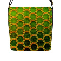 Hexagon Windows Flap Closure Messenger Bag (l) by essentialimage365