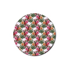 Flowers Pattern Rubber Coaster (round)  by goljakoff