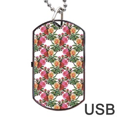 Flowers Pattern Dog Tag Usb Flash (one Side) by goljakoff