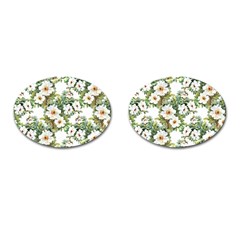 White Flowers Cufflinks (oval) by goljakoff