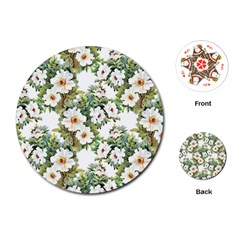 White Flowers Playing Cards Single Design (round) by goljakoff