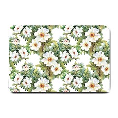 White Flowers Small Doormat  by goljakoff