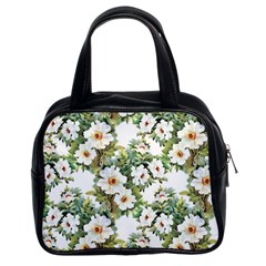 White Flowers Classic Handbag (two Sides)