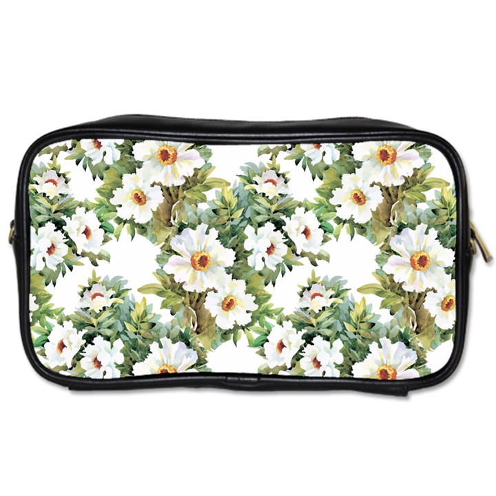 White flowers Toiletries Bag (One Side)