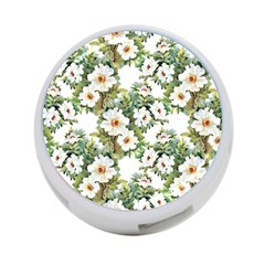 White Flowers 4-port Usb Hub (two Sides) by goljakoff