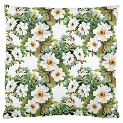 White Flowers Large Cushion Case (one Side) by goljakoff