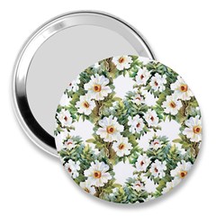 White Flowers 3  Handbag Mirrors by goljakoff