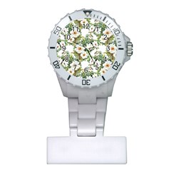 White Flowers Plastic Nurses Watch by goljakoff