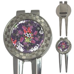 Purple Flowers 3-in-1 Golf Divots by goljakoff