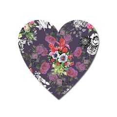 Purple Flowers Heart Magnet by goljakoff