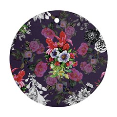 Purple Flowers Round Ornament (two Sides) by goljakoff