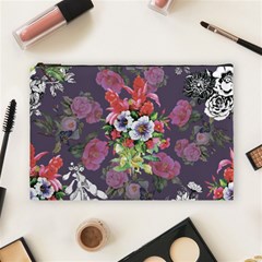 Purple Flowers Cosmetic Bag (large) by goljakoff