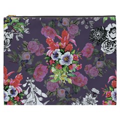 Purple Flowers Cosmetic Bag (xxxl) by goljakoff