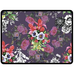 Purple Flowers Double Sided Fleece Blanket (large)  by goljakoff