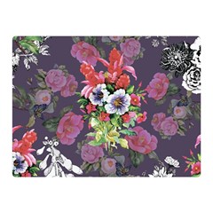 Purple Flowers Double Sided Flano Blanket (mini)  by goljakoff