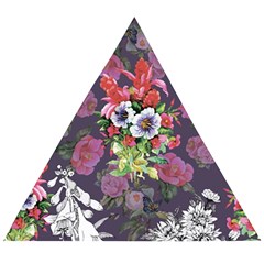 Purple Flowers Wooden Puzzle Triangle by goljakoff