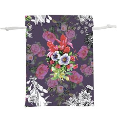 Purple Flowers  Lightweight Drawstring Pouch (xl) by goljakoff