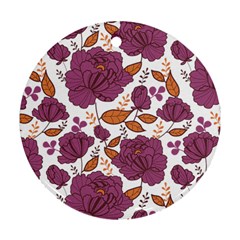 Pink Flowers Round Ornament (two Sides) by goljakoff