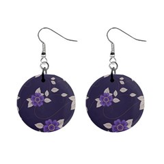 Purple Flowers Mini Button Earrings by goljakoff