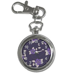 Purple Flowers Key Chain Watches by goljakoff