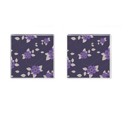 Purple Flowers Cufflinks (square) by goljakoff