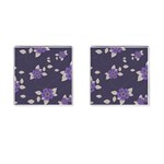 Purple flowers Cufflinks (Square) Front(Pair)