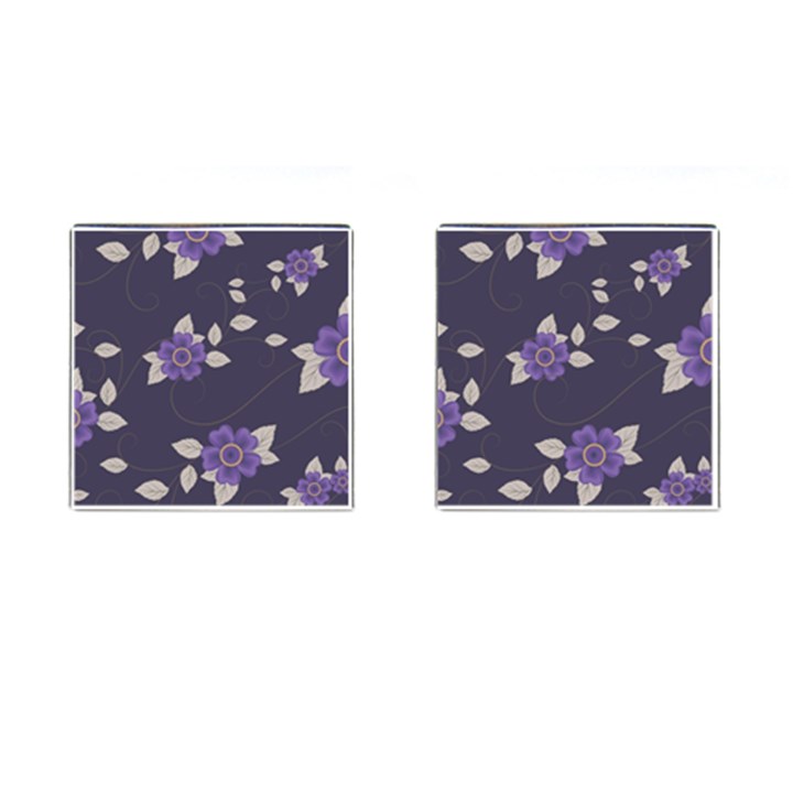 Purple flowers Cufflinks (Square)