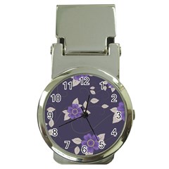 Purple Flowers Money Clip Watches by goljakoff