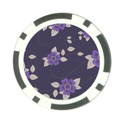 Purple Flowers Poker Chip Card Guard by goljakoff