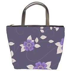 Purple Flowers Bucket Bag by goljakoff